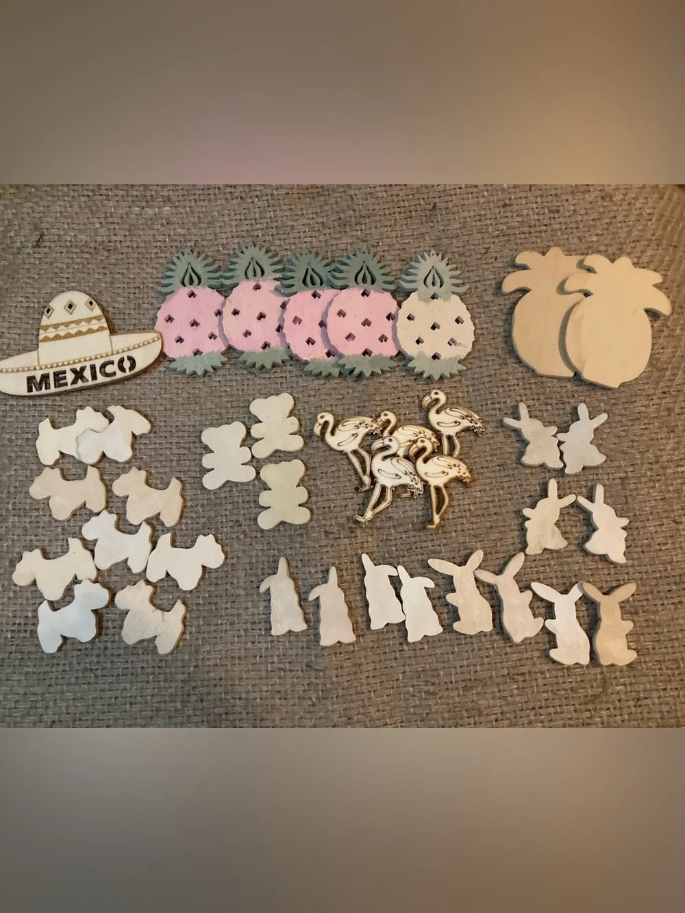 Bundle of wood cut outs